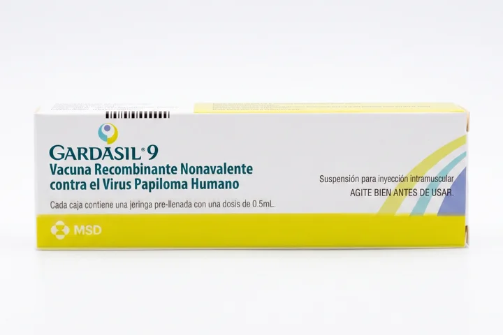 Caja de vacuna contra el virus del papiloma humano del consultorio de la Dra. Mariaelpi